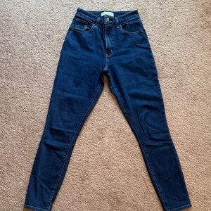 High-Rise Dark Blue Women’s Jeans - Classic Slim Fit-curve love